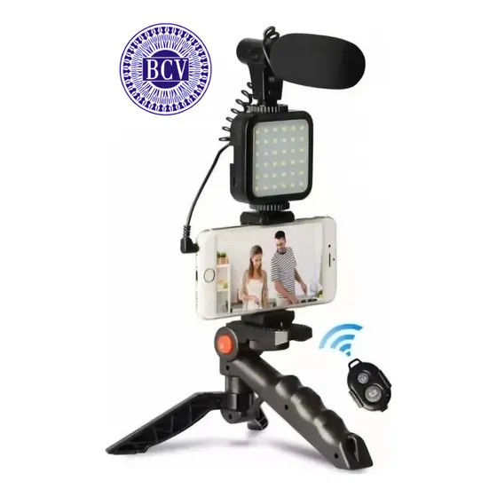 Estabilizador De Video, Luz, Microfono Ay-49 Para Celulares