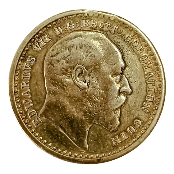 Sovereign Moeda Comemorativa Coroação Rei Eduardo Vii 1911