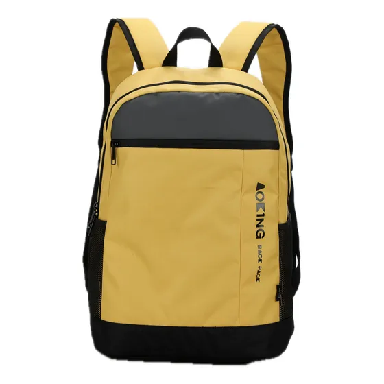 Mochila Escolar Liceal Aoking Xn3517 Color Amarillo Diseño de la tela Lisa