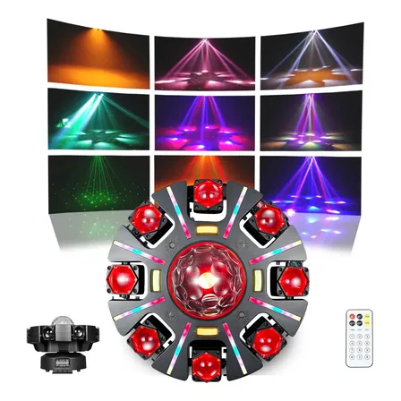 240w Moving Head Light 8 Leds Rgbw Luminação Dj Festa Strobo 127/220v
