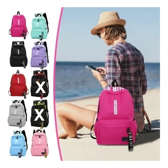 Bulto Morral Mochila Bolso Caballero Colegial Grande Negro