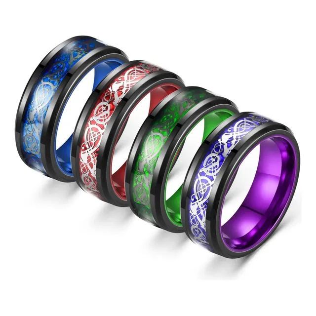 Anillo Latido Corazon Unisex Glow Celta Dragon Acero Color