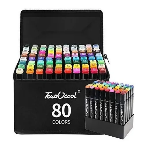 Marcadores De Diseño Touch Doble Punta Permanente 80 Pcs