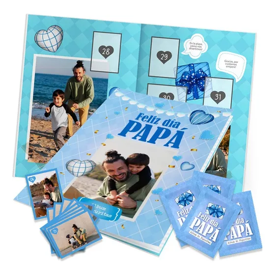 Álbum De Figuritas Regalo Día Del Padre C/ Tus Fotos 32 Fig,