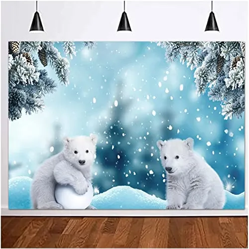 Invierno Oso Polar Blanco Fotografía Fondo Hielo Fyqnj