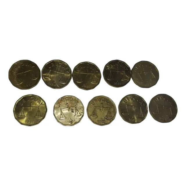 10 Monedas 50 Centésimos Uruguayo Año  1981