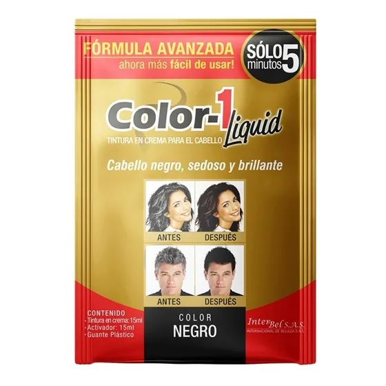 Tintura Liquida Color 1 en Sachet Negro