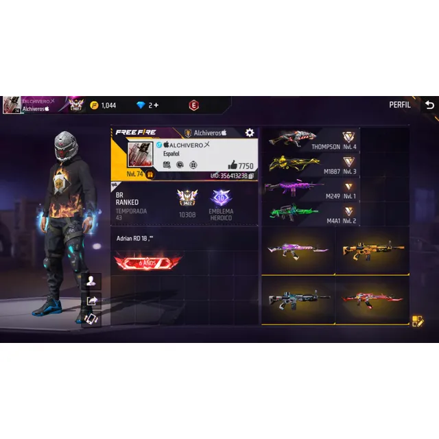 Venta De Cuenta Veterana De Freefire  En Rango Gran Maestro