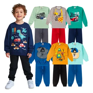 Kit Inverno 4 Peças Meninos Infantil 10-12-14 Promoção Kit Inverno 4 Peças Meninos Infantil 10-12-14 Promoção