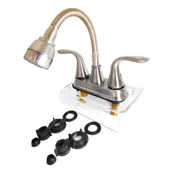 Llave Mezcladora Lavabo Cuello Flexible Satín + Envío Gratis