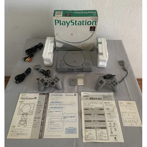 Playstation 1 Fat Scph-5500 Original Completo Serial Batendo Com Jogos