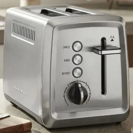 Torradeira Inox Elite Elétrica 230ºc 850w 7 Níveis De Torra 2 Fatias Grossas Com Bandeja De Migalhas Removível - Hamilton Beach