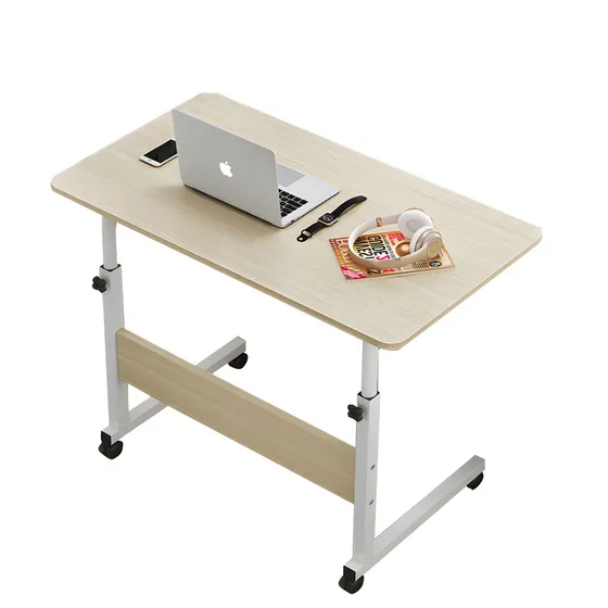 Escritorio Para Laptop - Mesa Auxiliar Regulable - Muebles Web - Estilo Industrial - Lt01 - Maple/blanco