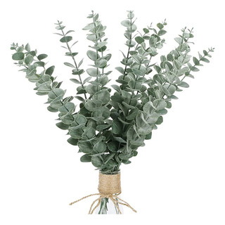 Hojas Artificiales De Eucalipto, Ramas De Hojas Verdes Falsa Hojas Artificiales De Eucalipto, Ramas De Hojas Verdes Falsa