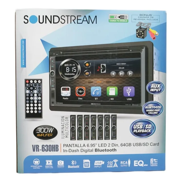 Autoestereo pantalla Soundstream vr-630hb cd bt usb + cam