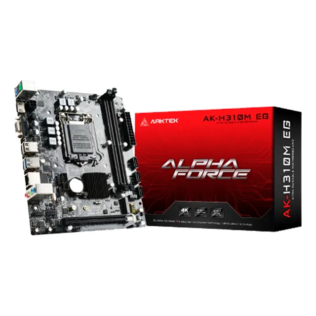 Mainboard Arktek Ak-h310m-eg Lga1151 8va 9na Ddr4, 2x Pci-e