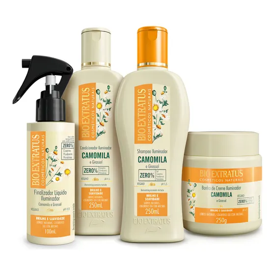 Kit Camomila Clareador Iluminador Completo Bio Extratus