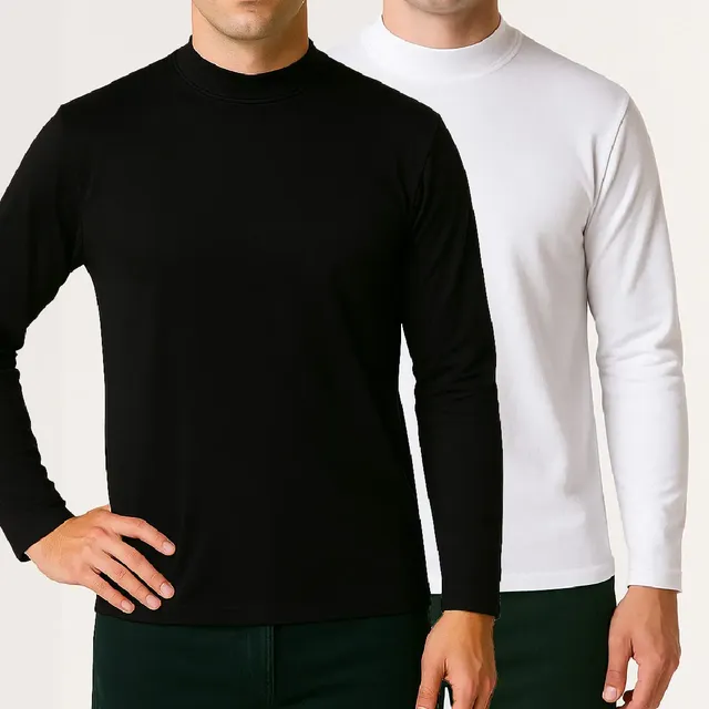 Pack X2 Remera Manga Larga Hombre Media Polera Algodon 100%