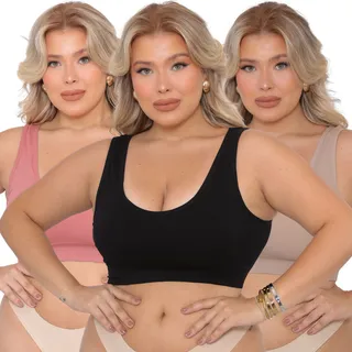 Kit 3 Sutiã Plus Size Alça Reforçada Båsico Microfibra Kit 3 Sutiã Plus Size Alça Reforçada Båsico Microfibra
