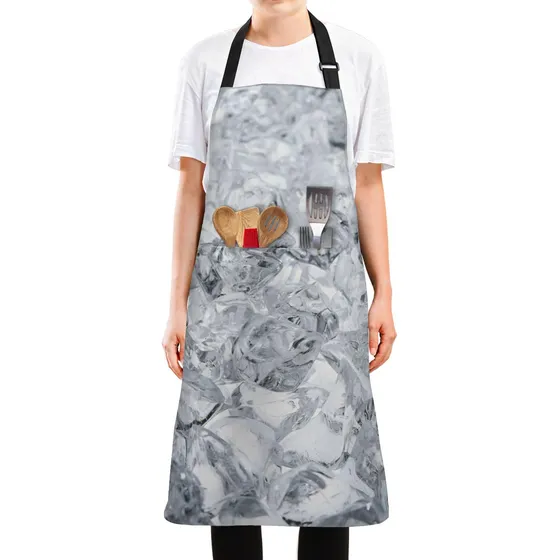 Delantal Pechera Cubito Hielo Para Mujer Hombr Cocina Largo