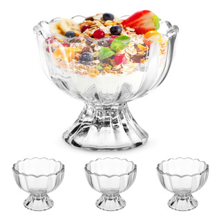 2025 Vasos De Postre, Cuenco De Cristal Transparente, 4 2025 Vasos De Postre, Cuenco De Cristal Transparente, 4