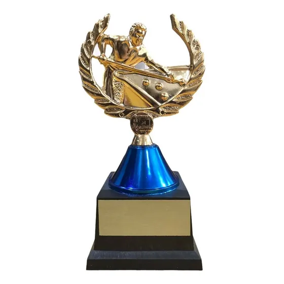Troféu De Sinuca Para Campeonato Torneio Bilhar Cor Azul