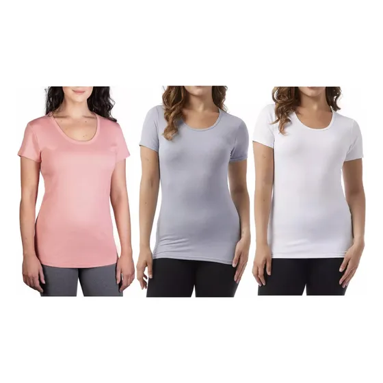 32 Cool Playera Fresca Para Mujer Manga Corta 3 Pack