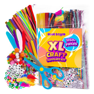 Blue Squid Arts And Crafts For Kids Xl - 1250+ Piezas Blue Squid Arts And Crafts For Kids Xl - 1250+ Piezas