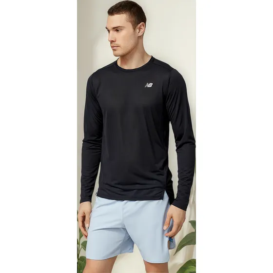 Remera New Balance De Hombre - Accelerate Sleeve - Mt23225bk