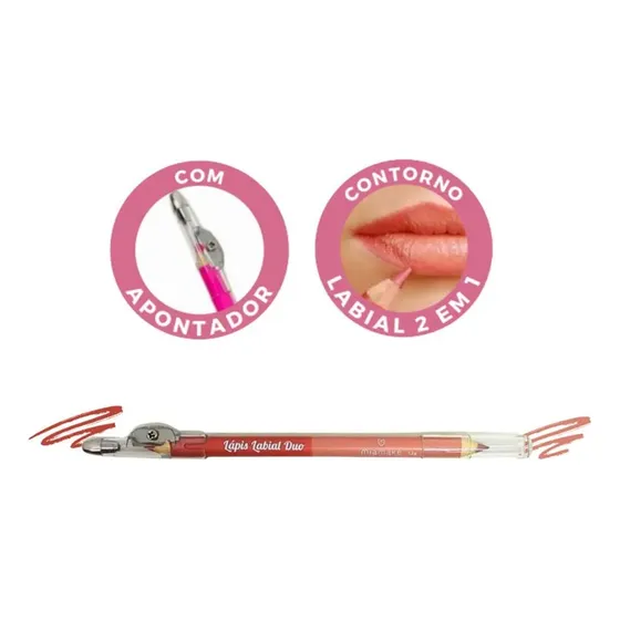 Lapis Labial Duo Com Apontador Mia Make