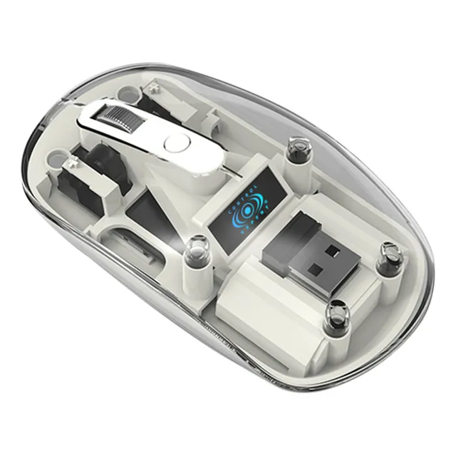 Mouse Inalámbrico Recargable Usb Bluetooth Dpi Ajustable Color Blanco
