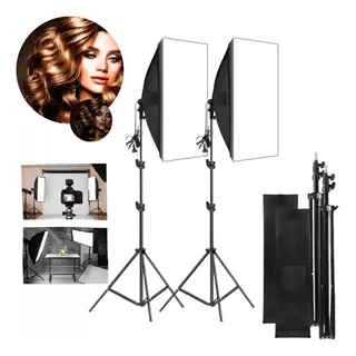 Kit EstĂșdio 2 Tripe Iluminação Softbox 70cm E27 Youtubers Kit EstĂșdio 2 Tripe Iluminação Softbox 70cm E27 Youtubers