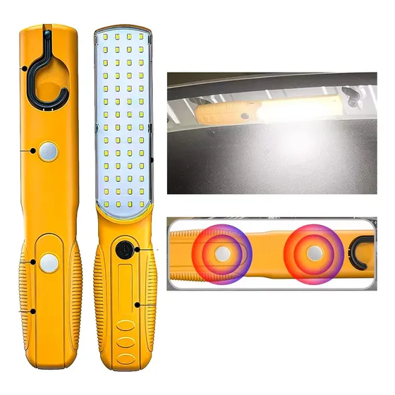 Luz De Trabajo Led Iman Linterna Mecánico Gancho Colgar