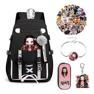 .. Mochila Demon Slayer, Estuche For Lápices, Kit For Estudia .. Mochila Demon Slayer, Estuche For Lápices, Kit For Estudia