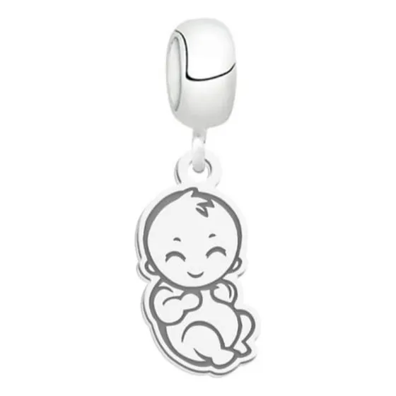 Berloque Pingente Mãe Bebê Prata 925