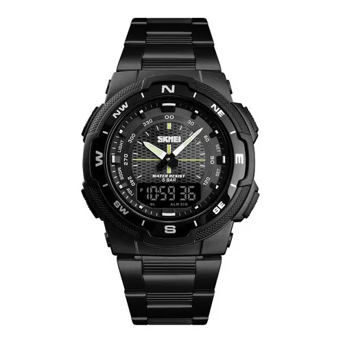 Reloj Cronógrafo Impermeable De Cuarzo Skmei Color del bisel Negro