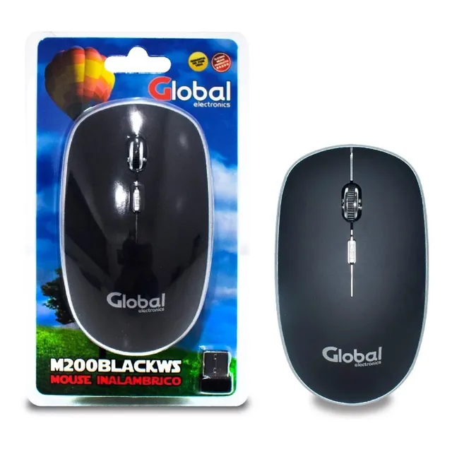 Mouse Optico Inalámbrico M200 Marca Global Electronics Color Negro 1600dpi Con Scroll