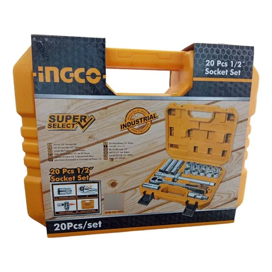 Juego De Dados 1/2 Con Ratchet 20 Piezas Ingco