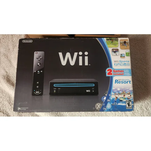 Nintendo Wii Negro En Caja 64gb Micro Sd Juegos Sin Control