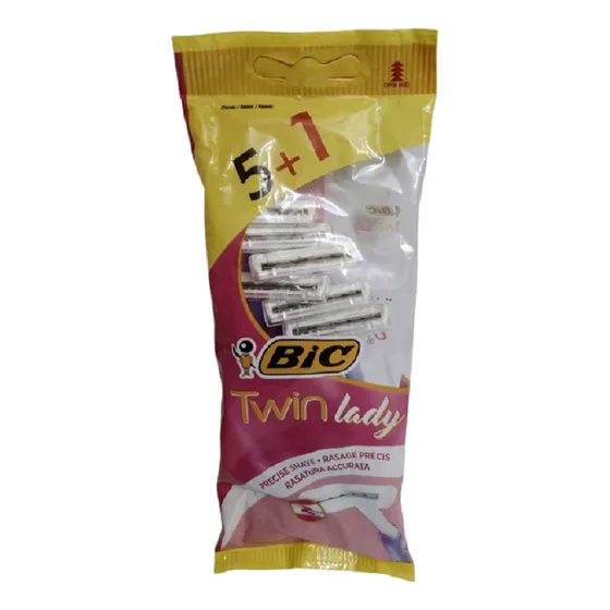 Afeitadoras Desechables Bic 2 Hojilla Twin Lady 3 Pack De 6 