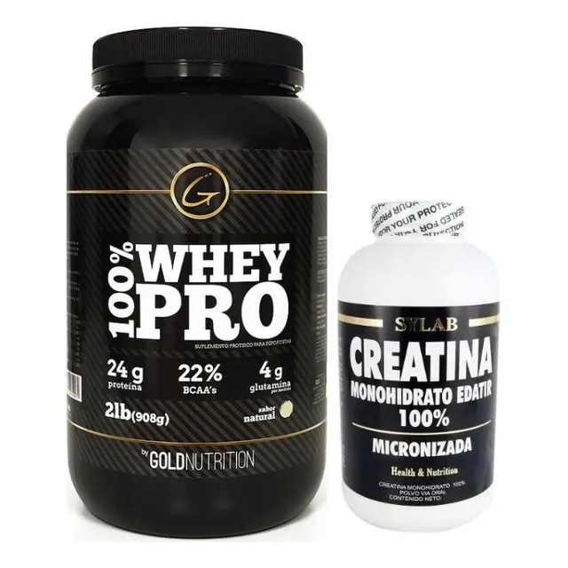 Proteina Whey Pro 2lb Gold Nutrition + Creatina Sylab 300g
