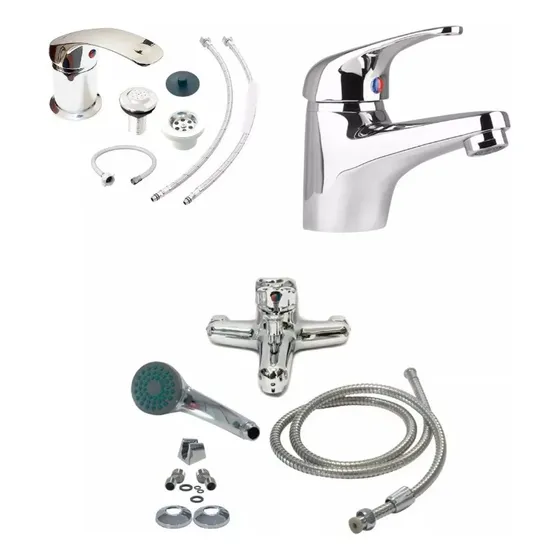 Juego Grifería Baño Set Completo Ducha/bidet/lavatorio Cromo