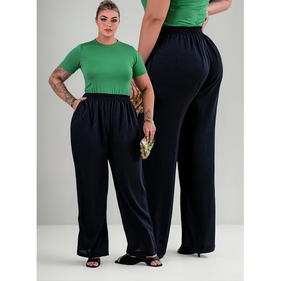 Calça Plus Size Tamanho Real Fresquinha Elegante Linha Luxo