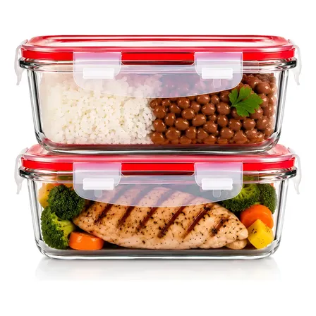 Pote Hermético De Vidro 640ml Para Marmita Com 4 Travas Transparente