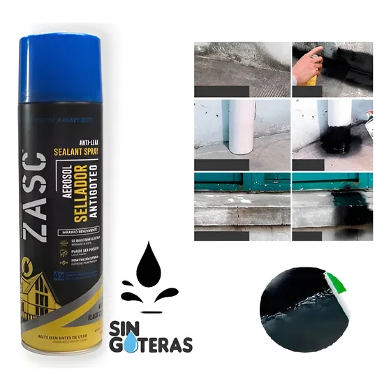 Impermeabilizante Zasc Spray Sellador Negro 500 Ml.