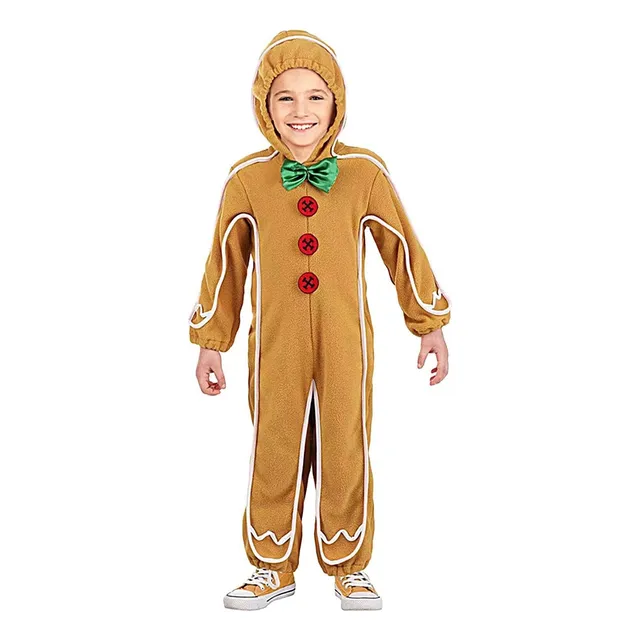 New Disfraz De Pan De Jengibre Navideño Para Niños, Mono