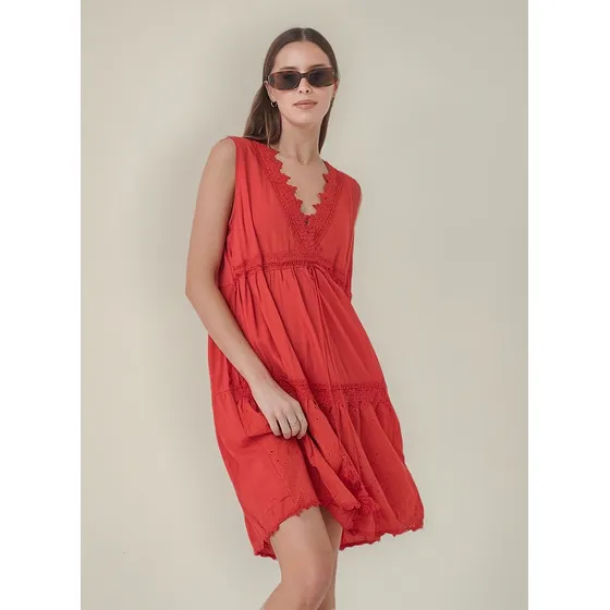 Vestido Marlene Premium Escote V Con Guipiur Arizona Guk104