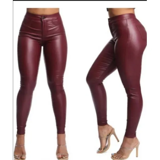 Pantalon De Cuerina Vinotinto Marca Most Wanted 