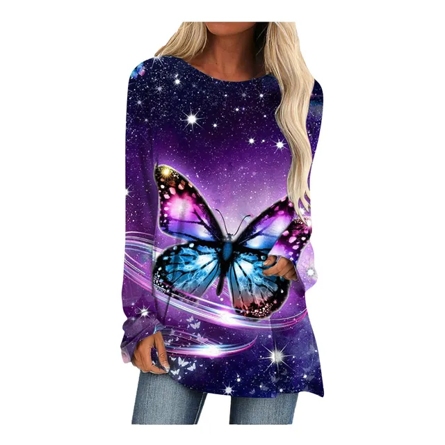 Camiseta Tipo Tunica Talla Para Mujer Manga Larga Estampado