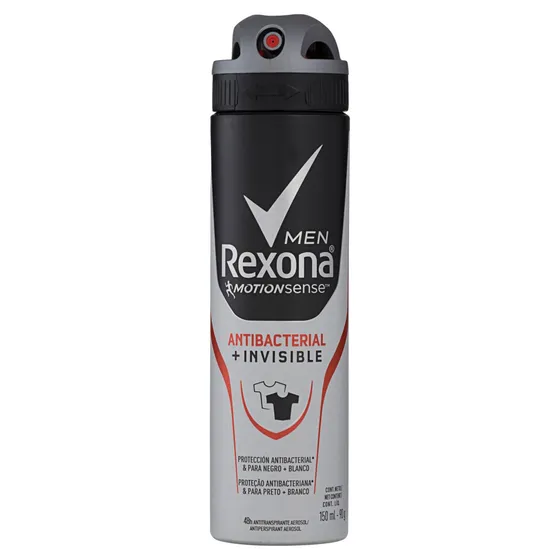 Antitranspirante en aerosol Rexona Motionsense antibacteriano e invisible para hombres, 150 ml